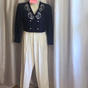 Vintage suit with short jacket & high waisted pants in 10 from 60’s or 70’s